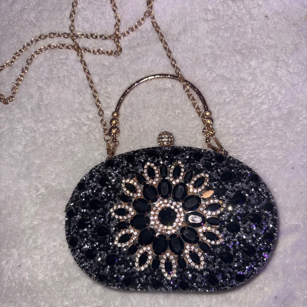 Elegant Black and Gold Clutch